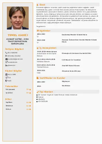 Hukuk Sekreteri Cv Örnekleri cv indir